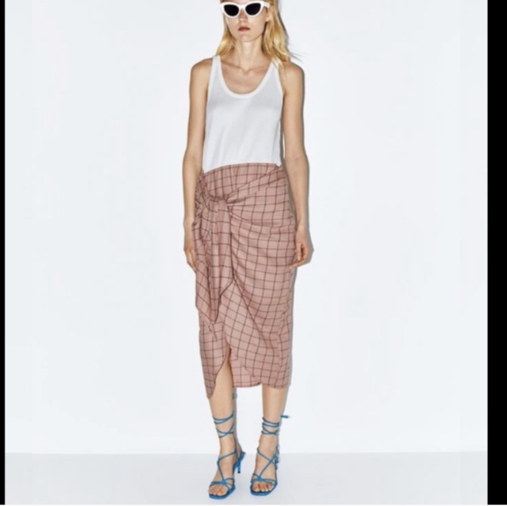 ZARA Ribbed Tank Wrap Skirt Bottom Dress